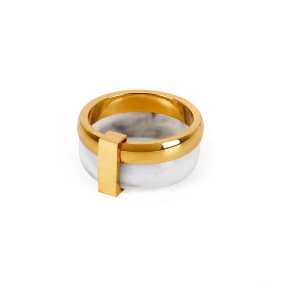 Layered “marble” ring (gold-plated) - Picture 1 of 5